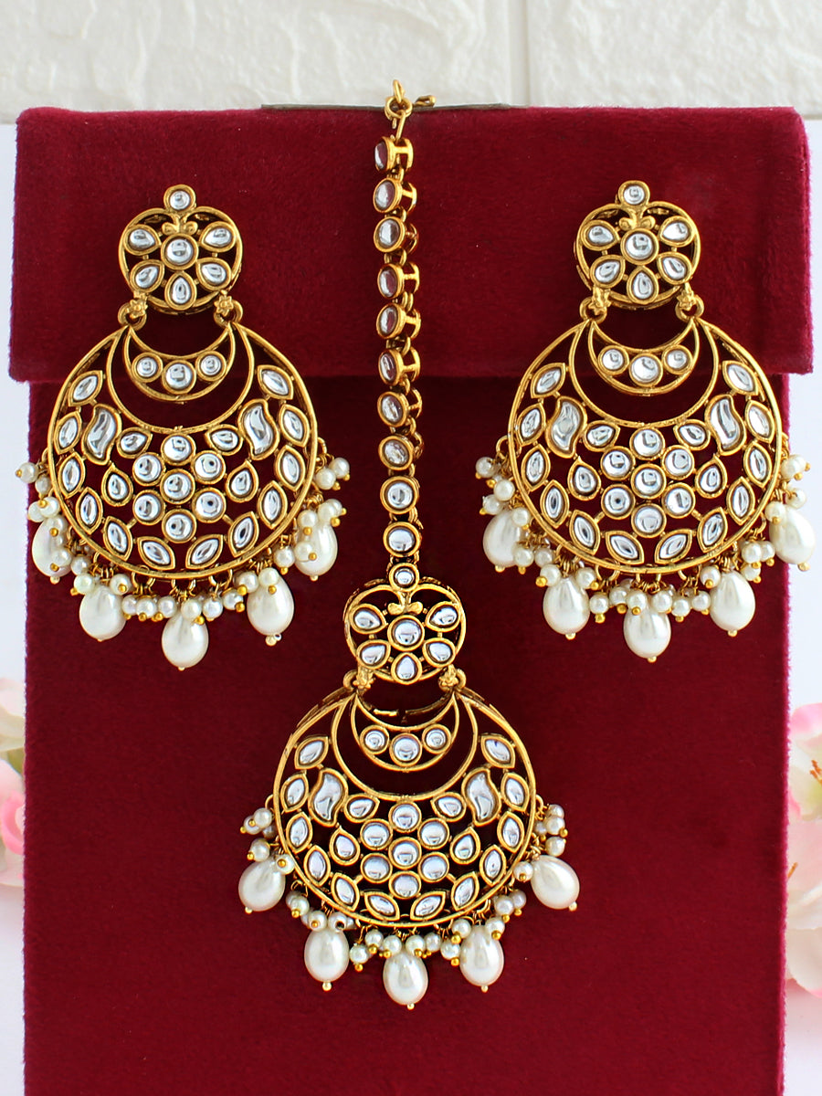 Snehal Earrings & Tikka-Pearl