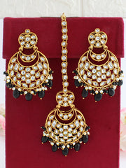 Snehal Earrings & Tikka-Black