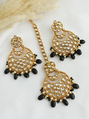 Snehal Earrings & Tikka-Black