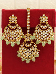 Snehal Earrings & Tikka-Mint Green