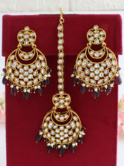 Snehal Earrings & Tikka-Wine