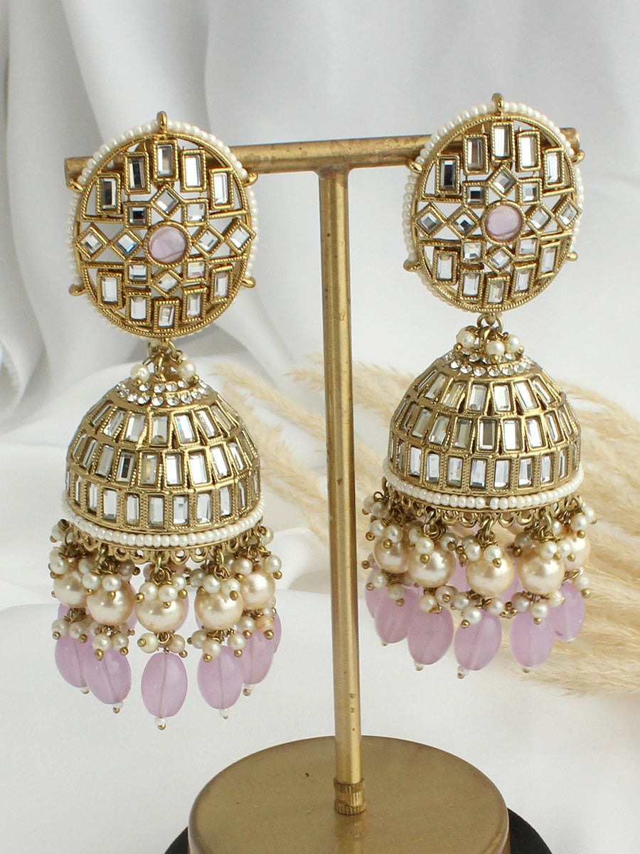 Chetna Jhumki Earrings-lAVENDER