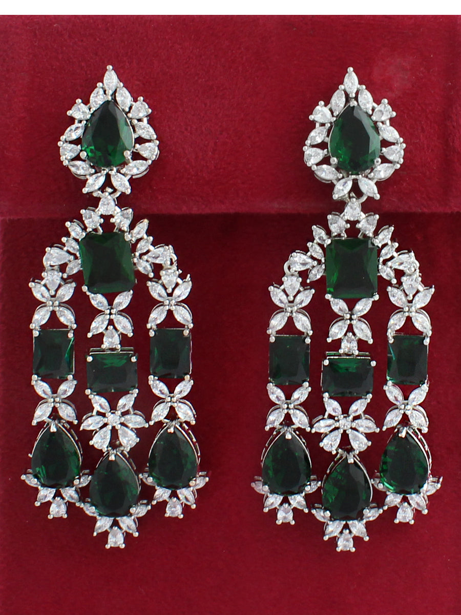 Russia Long Earrings-Green