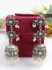 Kunika Jhumka Earrings with Mathapatti