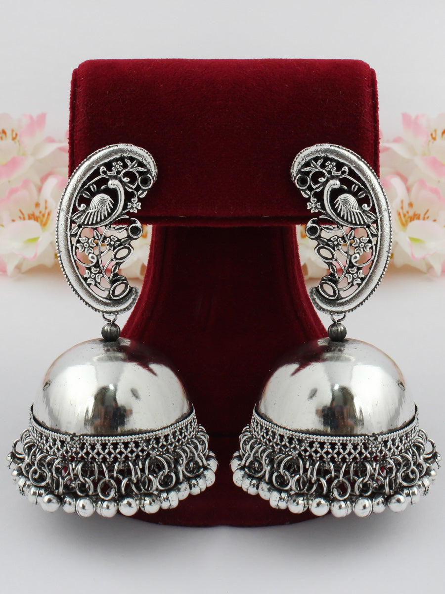 Riyana Jhumka Earrings-Silver