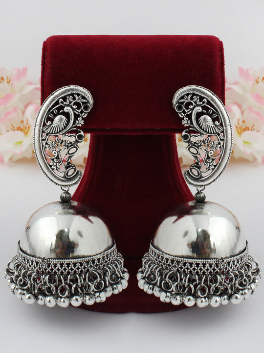 Riyana Jhumka Earrings-Silver