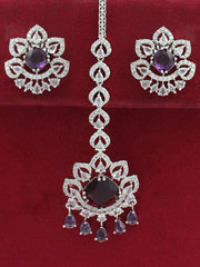 Richa Earrings & Tikka-Purple