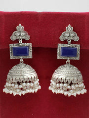 Begum Jhumki Earrings-Blue