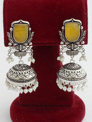 Antra Jhumki Earrings-Yellow