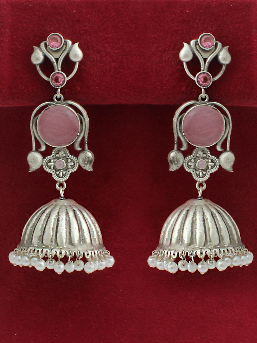 Simone Jhumki Earrings-Pastel Pink