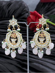 Anusha Chandbali Earrings-Pastel Pink