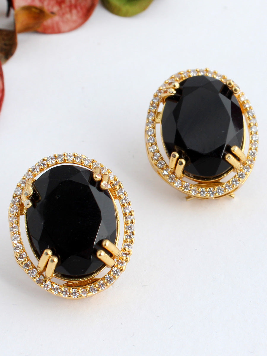 Kiansha Stud Earrings-Black