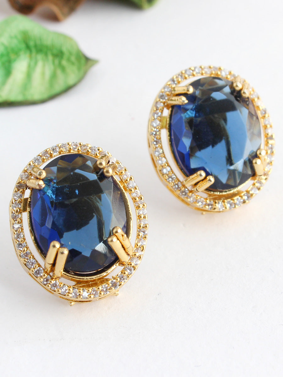 Kiansha Stud Earrings-Blue