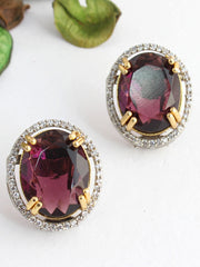 Kiansha Stud Earrings-Wine