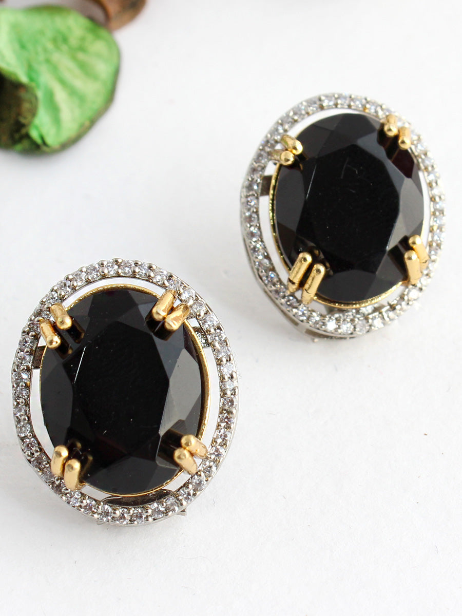 Kiansha Stud Earrings-Black