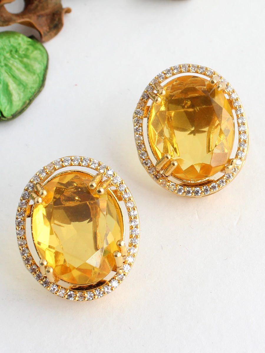 Kiansha Stud Earrings-Yellow