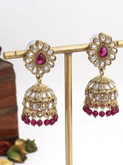 Asmee Jhumki Earrings-Purple