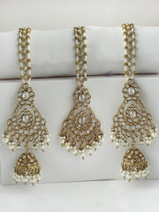 Ayeza Earrings & Tikka-White