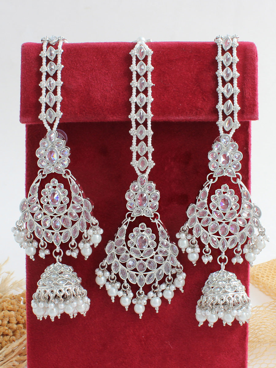 Ayeza Earrings & Tikka-Silver