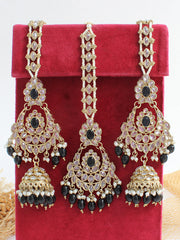 Ayeza Earrings & Tikka-Black