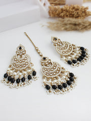 Tamanna Earrings & Tikka-Black