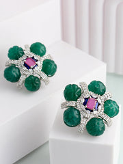 Sharon Stud Earrings-Green