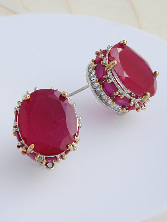 Morgan Stud Earrings-Ruby Pinl