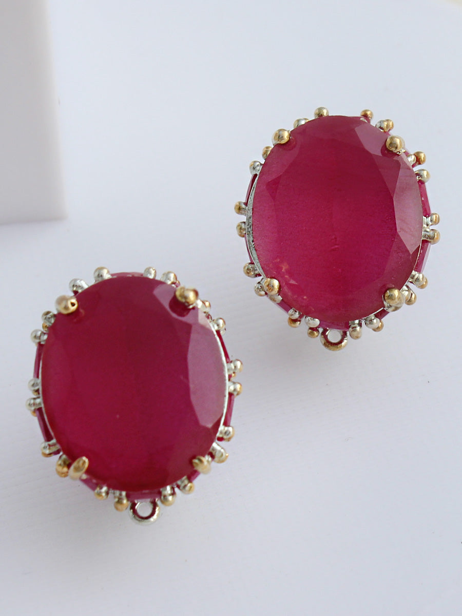 Morgan Stud Earrings-Ruby Pink