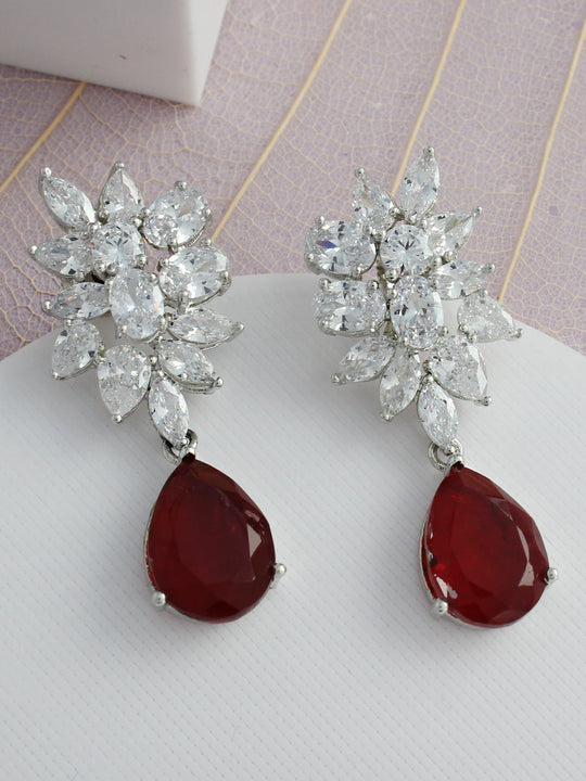 Alexa Earrings-Maroon