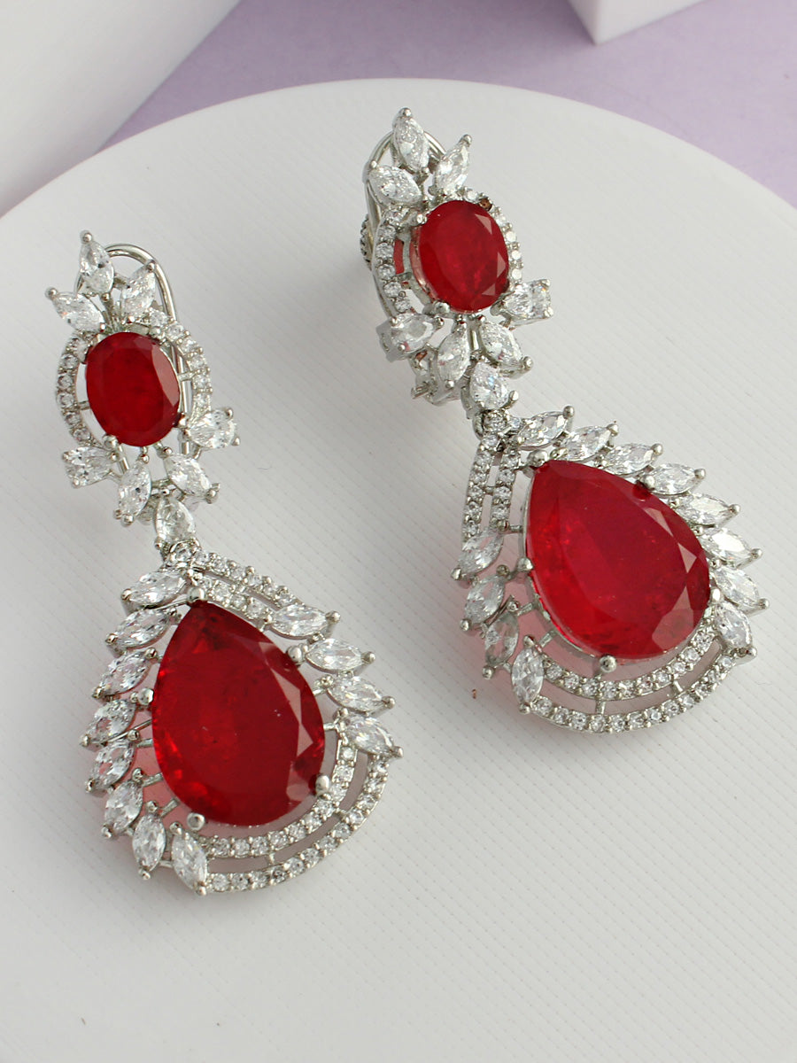 Stella Earrings-Maroon