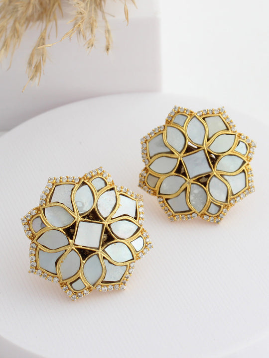 Shreyasi Stud Earrings-Ivory