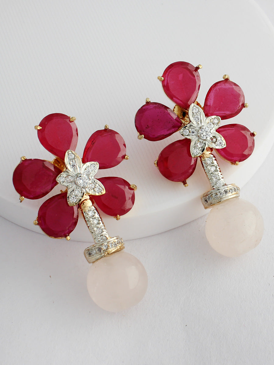 Kristina Earrings-Maroon