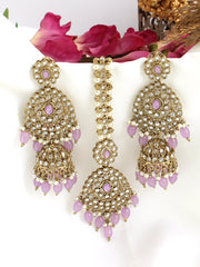 Ezzah Earrings & Tikka-Lavender