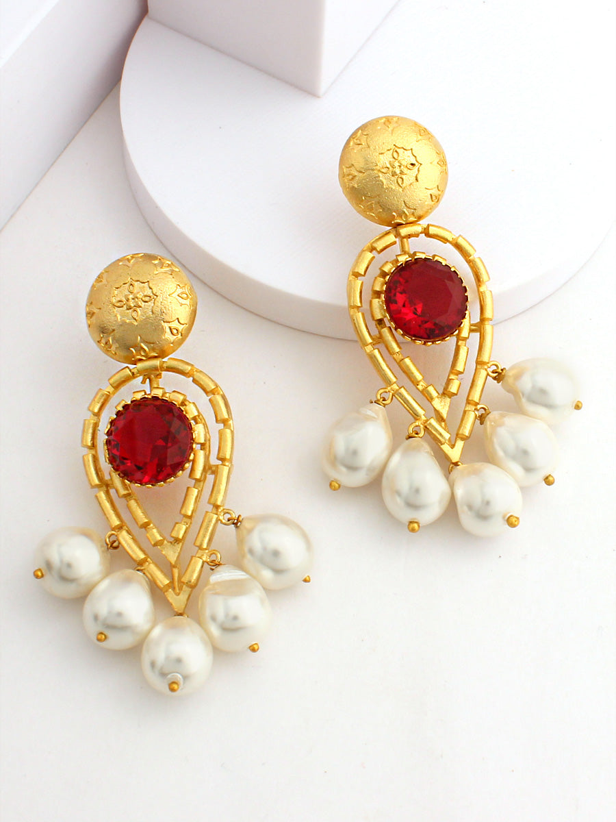 Madonna Earrings-Maroon