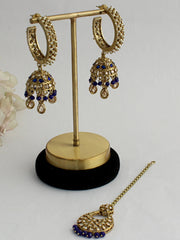 Manya Earrings & Tikka-Blue