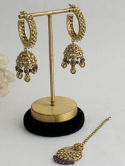 Manya Earrings & Tikka-Grey