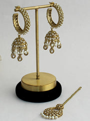 Manya Earrings & Tikka-White