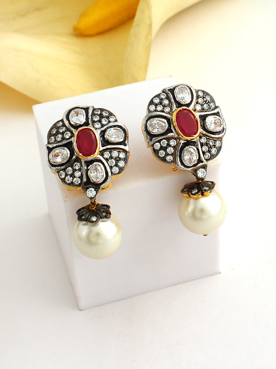 Raysha Earrings-Maroon