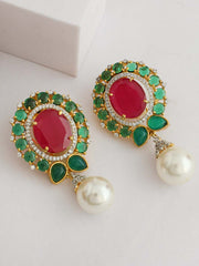 Lauren Earrings-ruby Pink