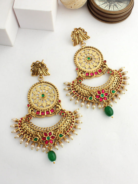 Tanishri Earrings-Pink /Green