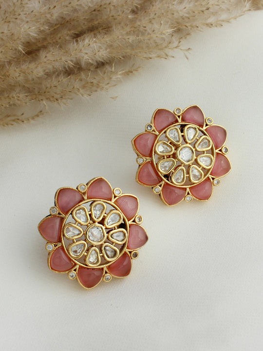 Sofina Stud Earrings-Pastel pink