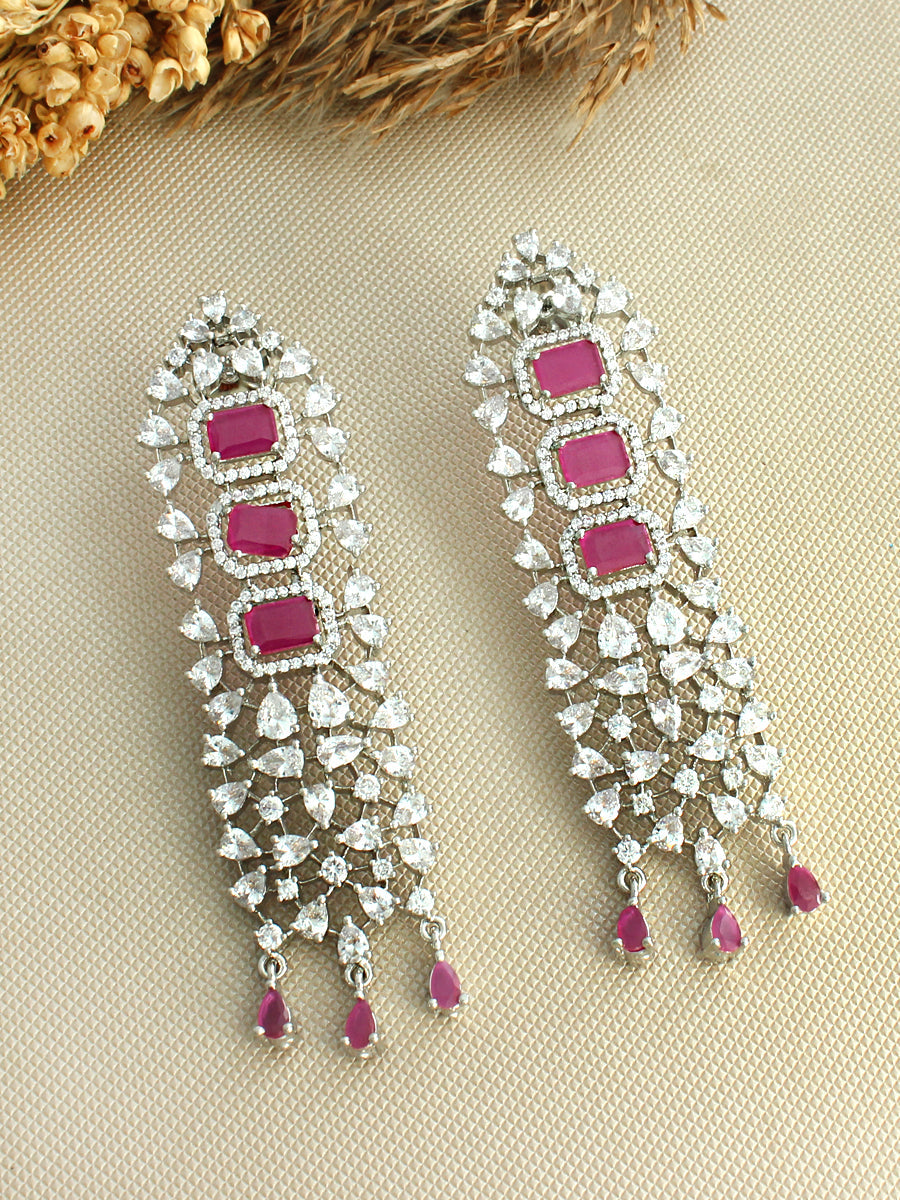 Renee Earrings-Ruby Pink