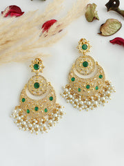 Raysha Chandbali Earrings-green