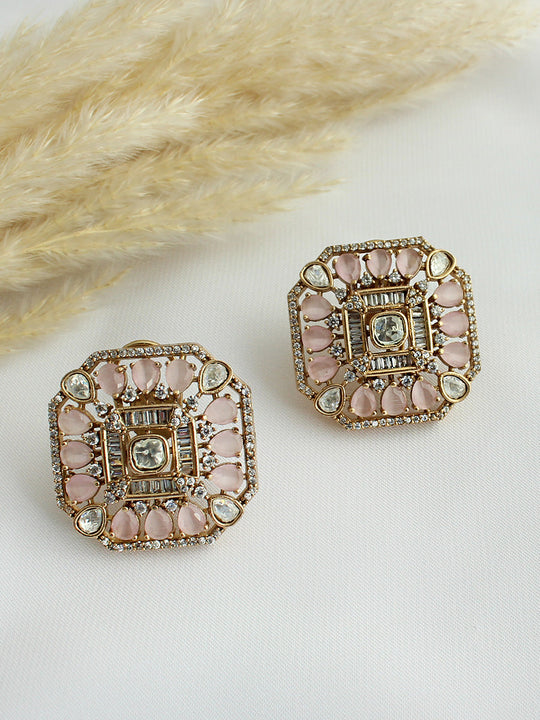 Udvi Stud Earrings-Pastel pink
