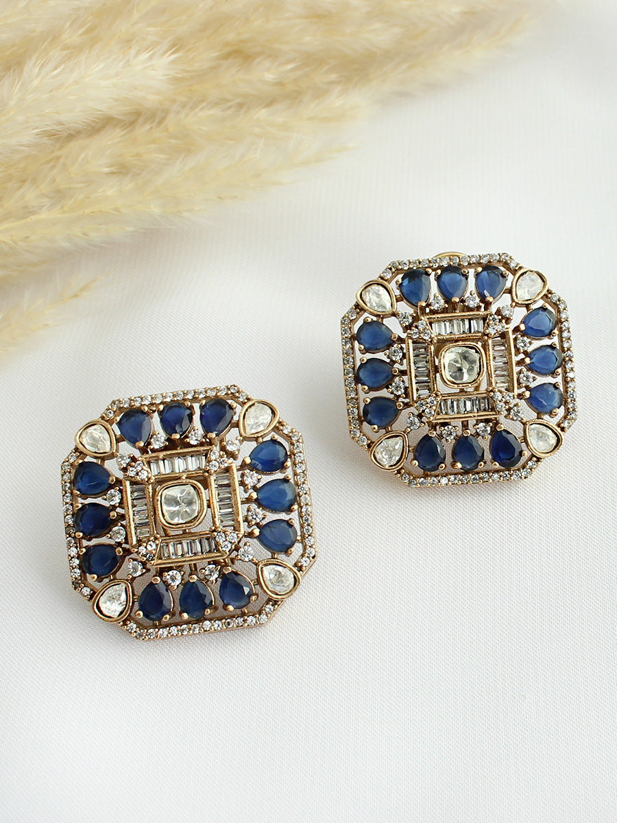 Udvi Stud Earrings-Blue