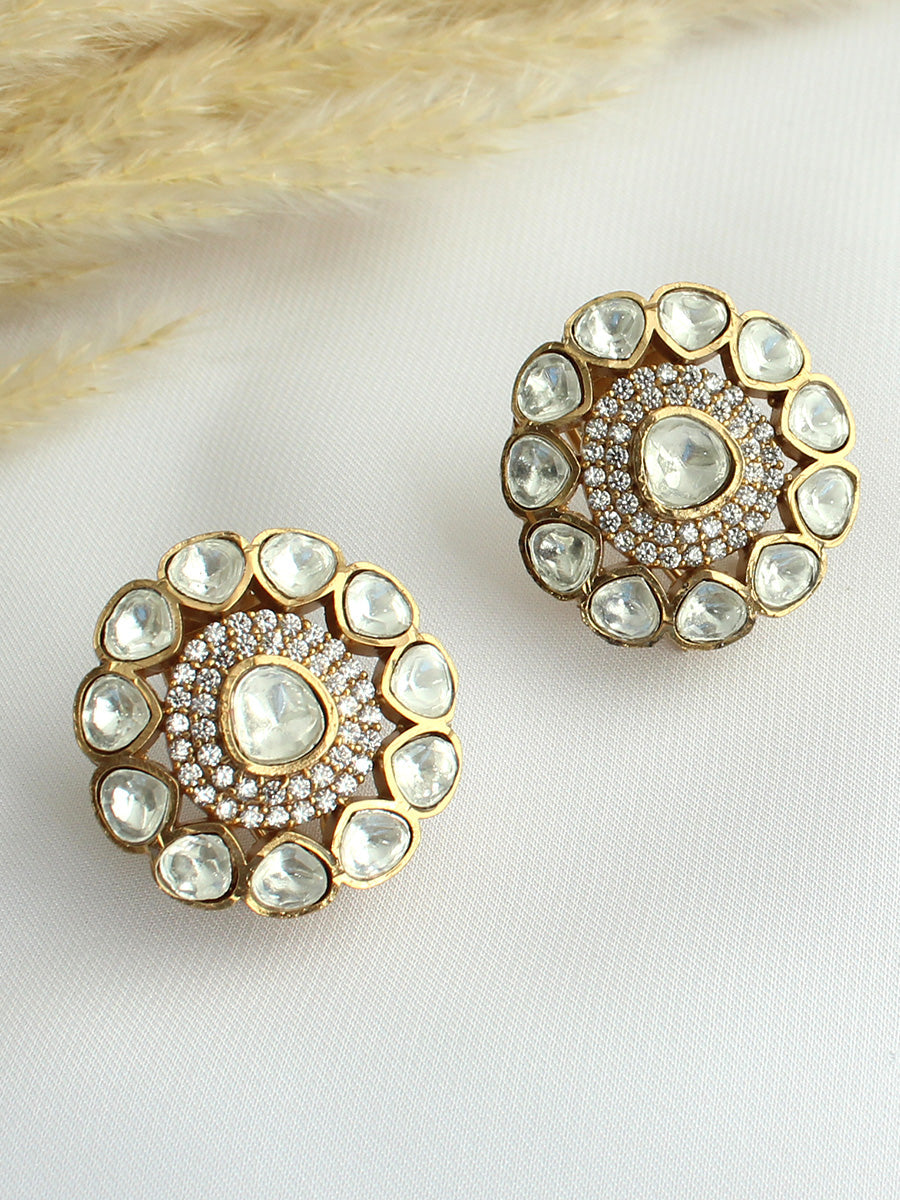 Pravya Stud Earrings-White