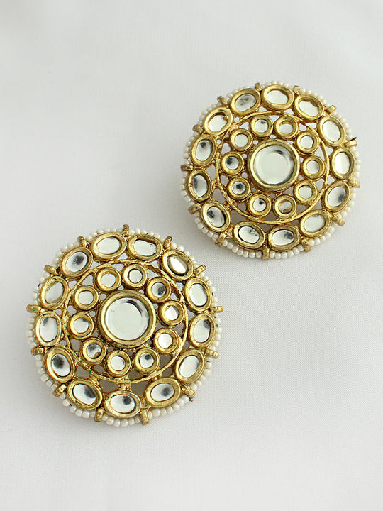 Nidhi Stud Earrings-White
