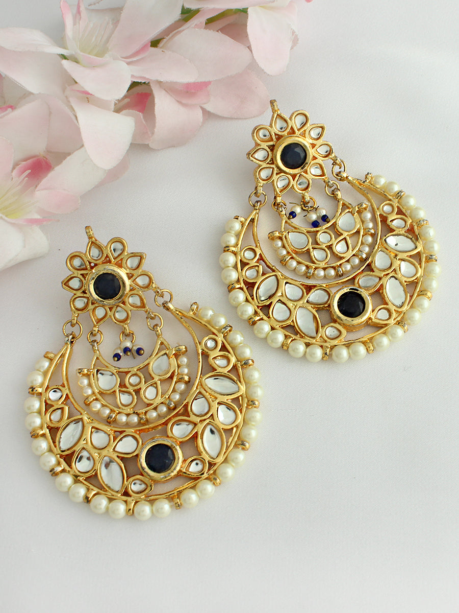 Aashvi Chandbali Earrings-Blue