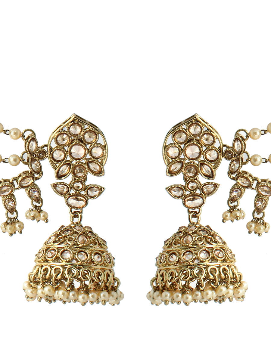 Netra Jhumki Earrings With Ear Chain