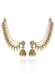 Zareen Jhumki Earrings With Ear Chain